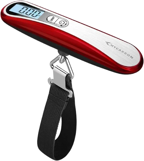 Pèse-bagage MYCARBON couleur Rouge + Argenté